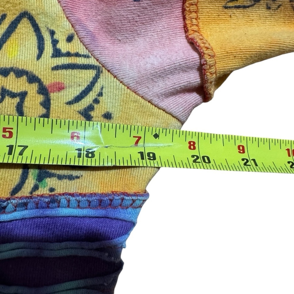 Vintage Rising International Patchwork Artsy Hippie Hoodie Long Sleeve Cotton M - Picture 4 of 10